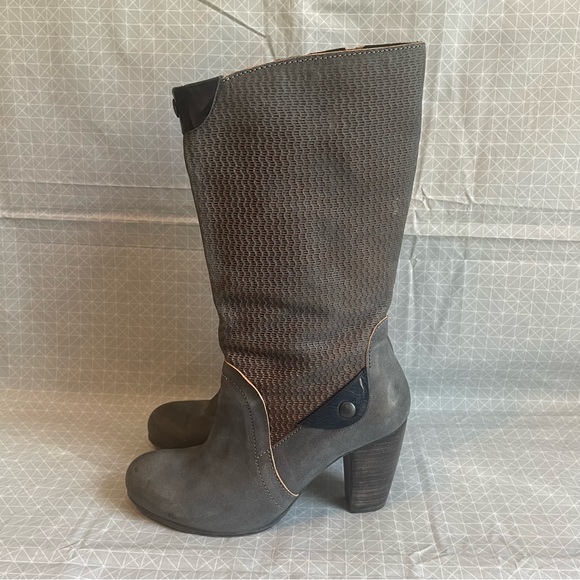 Virus Moda Leather/Textile Heeled Boots in Gray 39 - Picture 5 of 10